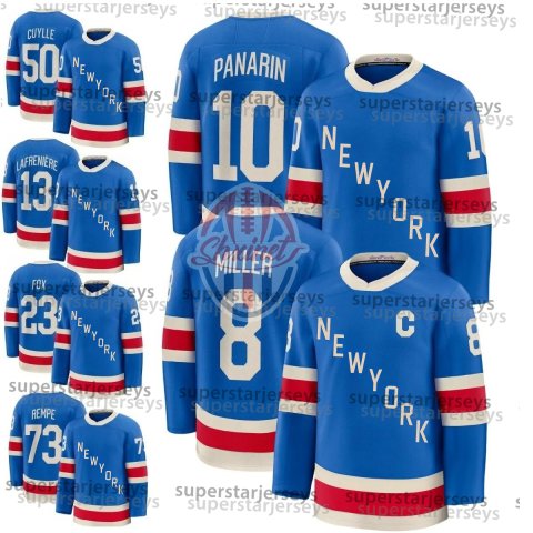 2025 Centennial 10 Artemi Panarin NY hockey jersey 11 MESSIER Matt Rempe 23 Adam Fox Igor Shesterkin Mika Zibanejadd Trocheck JT Miller Alexis Lafreniere Will Cuylle