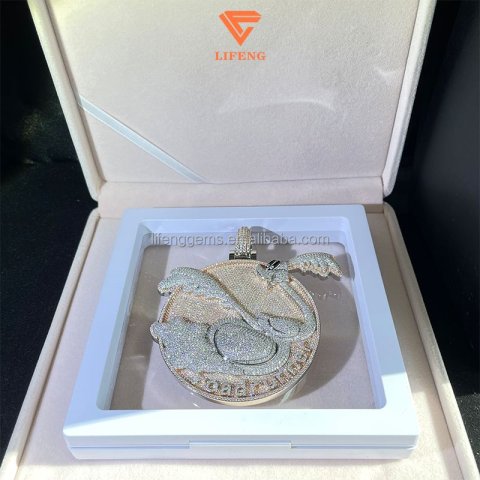 Customized Pendant Iced Out Vvs Moissanite Miami Cuban k Chain Men Necklace Hip Hop