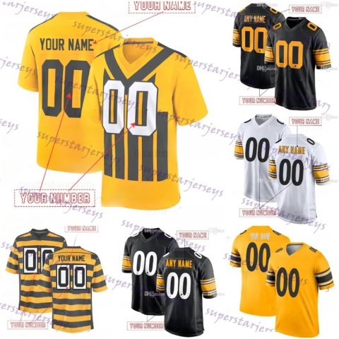 Custom Design Throwback Jerseys Aaron Rodgers Jack Sawyer Will Howard DK Metcalf Watt Football Patrick Queen Joey Porter Jr Franco Polamalu Fitzpatrick Freiermuth