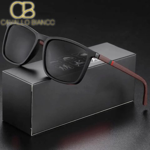 CB Sports Sunglasses for Men Polarized Comfortable Wear Square Sun Glasses Male Light Weight Eyewear Accessory with Origina CAVALLO BIANCO