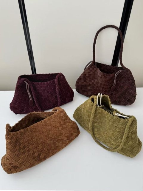 Designer dragon dh1100029076 diffusion woven top layer cowhide hot womens french basket handmade leather tote bag shoulder 240723