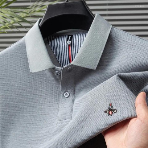 Men&#039;s Polos Pure Cotton Summer Shortsleeved Comfortable Breathable Polo Shirt High-end Designer Brand Embroidered T-shirt Top
