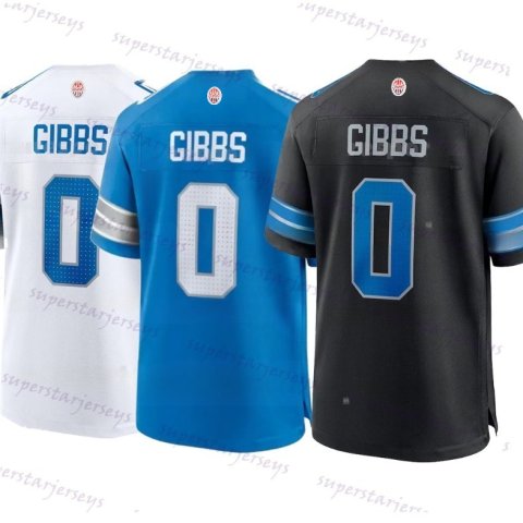 custom 0 Gibbs 2025 Football Jersey 14 Amon-Ra St. Brown Jahmyr Jack Campbell Barry Sanders Jared Goff Jeff Okudah Johnson Ncaaajerseys