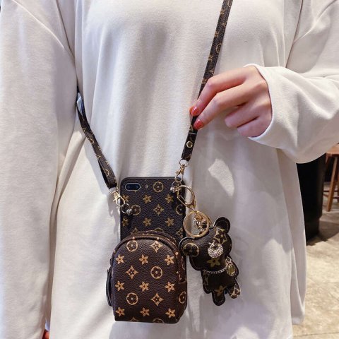 Lanjia- Trendy Brand Compatible Apple 15 Phone Case 13 Luxurious Small Flower Iphone 11 Crossbody Strap 12 Pro Max Zero 0C0ec