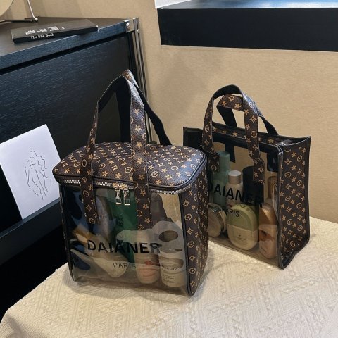 Cosmetic Large Capacity High Appearance Toiletry Semi-Transparent designer Travel Waterproof Portable Storage Luxcury Bag ddmythur