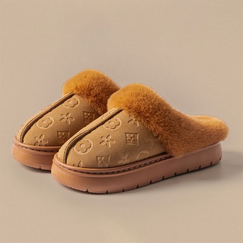 Free shipping designer slippers for mens womens flat slippers brown black grey khaki Winter New Home Shoes with Velvet Warm Thick Bottom Cotton Slippers