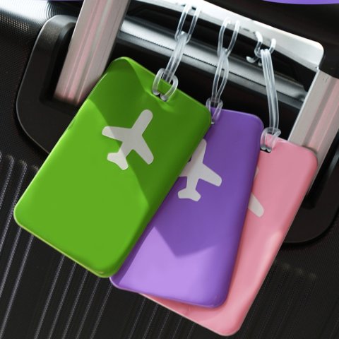 OC BB4B 59001 Macaron Colored PVC Aircraft Luggage Tags Can Be Customized with Logos Travel Luggage Anti Loss Tags for Consignment