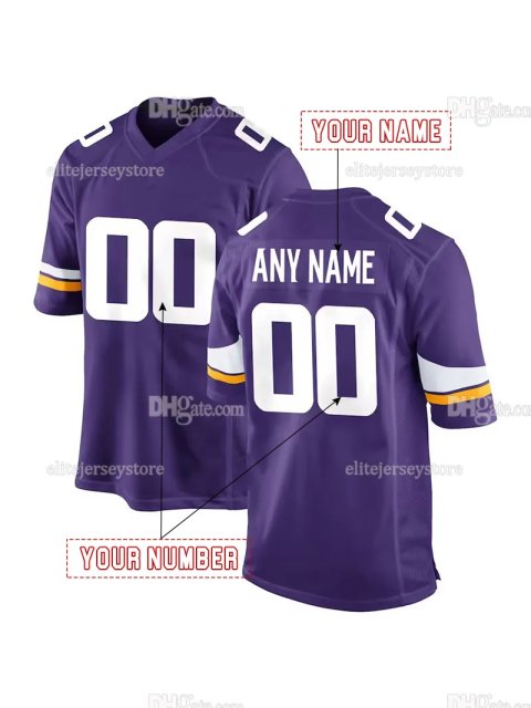 hot sale cheap Custom Football Jersey Jefferson McCarthy Moss Darnold Addison Hockenson Smith Men Women Youth Embroidered Letter Number Design Polyester