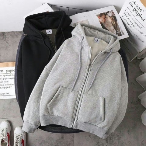 Men&#039;s and Women&#039;s Hoodies Casual Men&#039;s Pullover Hoodie with Zipper Closure - Comfortable Open Front Top Black Gray Unisex M-5XL