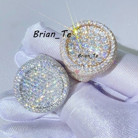 Solid Silver Pass Diamond Tester Hip Hop Iced Out Men Vvs Moissanite Rings 925 Sterling Silver