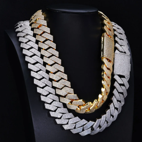 Top Quality D VVS 8mm-20mm Iced Out Hip Hop Cuban Chain Necklace Bracelet with BLING for Men and Women