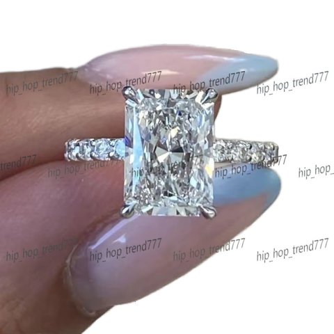 18K Gold Solid CVD VVS Clarity 1CT 2CT 3CT 4CT 5CT Radiant Cut Diamond Engagement Ring for Wedding Ring