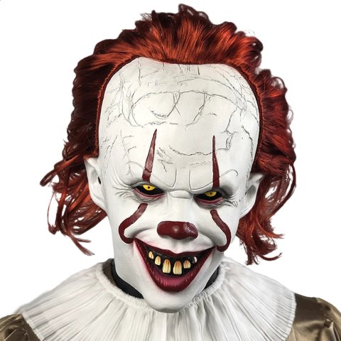 Horror Pennywise Joker Mask Cosplay Scary Creepy Evil Demon Clown Killers Latex Helmet Halloween Carnival Party Costume Props 240829