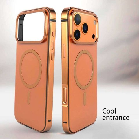 High End Magnetic Original Color Backplate Phone Case, For IPhone Pro 17 Promax Metal Frame Anti Drop Protection Hard Case