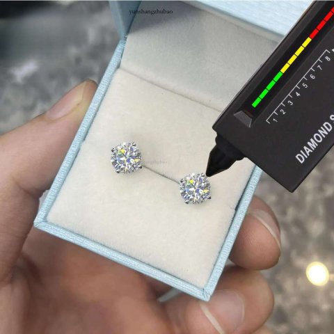 Dropshipping Usa Warehouse 3mm-10mm Gold Plated Sterg Sier Vvs Moissanite Dia Women Mossanite Stud Earrings Men