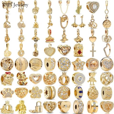 S925 New Silver Women&#039; Charm Golden Tree of Life Dream Catcher Bead for Classic Original Women&#039; Bracelet Jewelry Gift