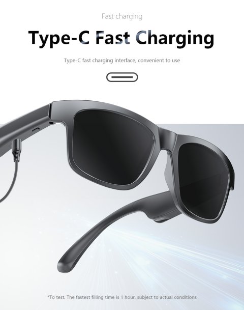 High-tech intelligent Bluetooth translation glasses, future intelligence, lightweight design, comfortable wearing life, outdoor riding, sports running.