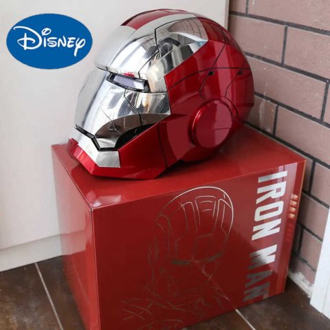 Disney New AutoKing 1 1 Mk5 Iron Man Helmet Cosplay Voice Control Eyes with Light Model Toys for Adult Electric Wearable Christmas Gift W250613