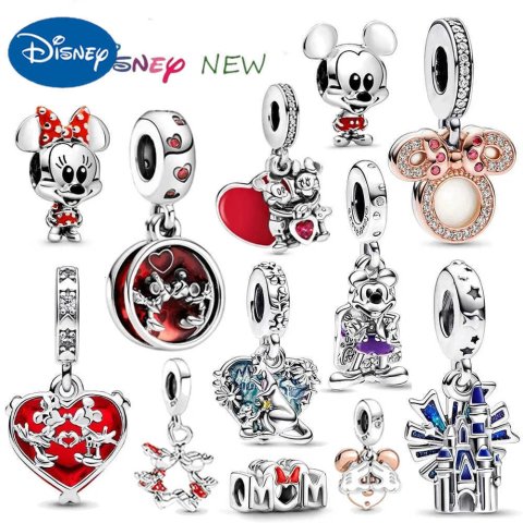 Disney New Disney Mickey Mouse Minnie Collection Charm Kissing Love Gift Beads DIY Bracelets Jewelry Womens Gift W20250728