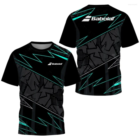 Men&#039;s T Shirts T-shirt Gradient Stripe Print Shirt For Men Badminton Table Tennis Training Clothing Tops Casual O-neck Sports T-Shirts