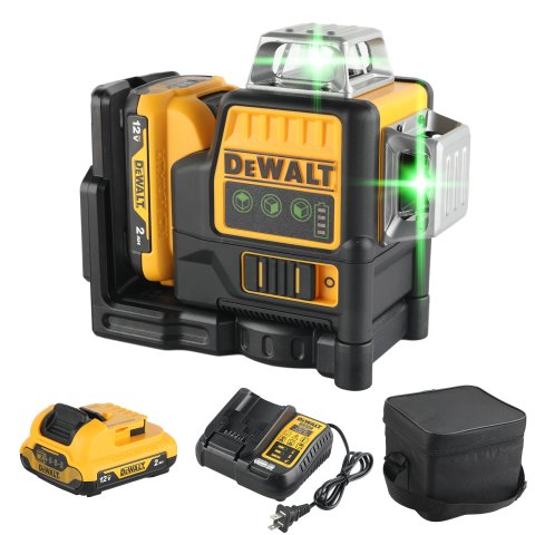 Dewalt DW089LG 3 SidesX360 Degree Vertical 12V Lithium Battery with charge 12 Lines Laser Green Meter FOR Outdoor