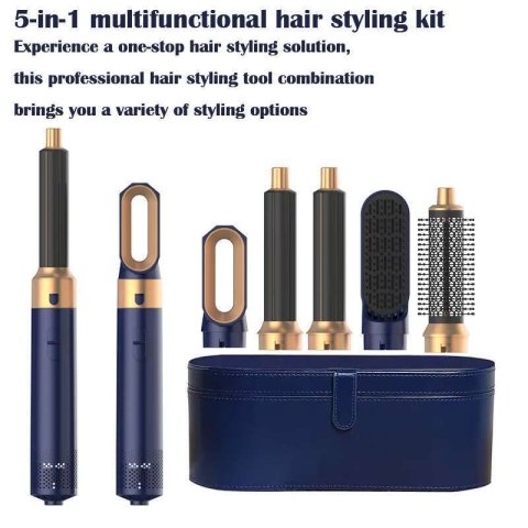 5 In 1 Dryer Hot Air Comb For Curg Straightening And Volumizing Hair With Detachable Attachments