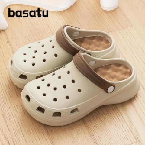 Sandals BASATU Women&#039;s Shoes Summer Fashion Thick Sole Beach Anti Slip EVA Slippers Closed Toe Outdoor Men&#039;s Clog