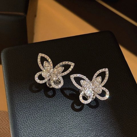 New Korean Style Elegant Fairy Butterfly Micro Pave Zircon Women&#039;s Earrings Trendy Accessories