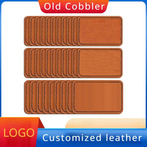 0C BB04 25001 Customized Leather Logo Sticker DIY PU Material Patch, Laser Engraved Hot Stamping Pattern or Letter