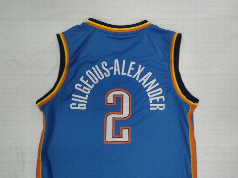 2Gilgeous-Alexander 2025 Basketball Jersey Sweatshirt - Embroidered In Stock Stitched Jerseys Breathable Slight Stretch Polyester