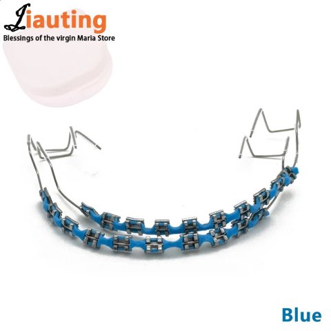 1 Pair Metal Wires Fake Braces Colorful Brackets For Teeth Temporary Metal Bracket Orthodontic Dental Decor Ligature Ties Dental 250327