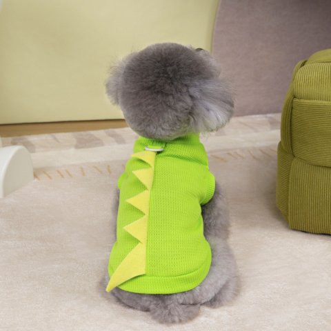 Summer Breathable Belly - covering Pet Clothes with Pink and White Strawberry Print. Suitable for Cats and Small Dogs, Perfect for Air - con