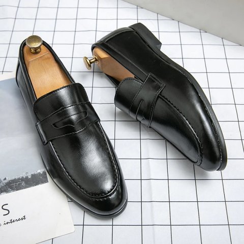 Spring and Autumn Loafers Men Slip-On Business Formal Casual Shoes Brown MenShoes Leather Men Dress Shoes Large Size 38-48 240701