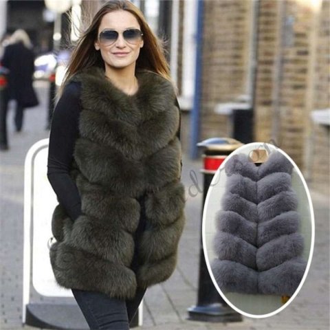 Winter BIGSALE Women Real Fur Vest Natural Genuine Leather Long Gilet&#039;s Full Pelt Waistcoat 210928