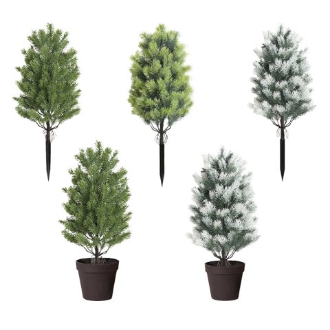 2025 Simulation Christmas Tree Planting Artificial Flowers Simulation Green Planting Potted Christmas Decoration Outdoor Photography Props Decoration