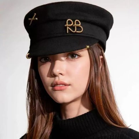 Earring Woolen sboy Caps for Women Letter RB Militray Hat Flat Top Cap Casual Gorras Visor Navy Hats 250717