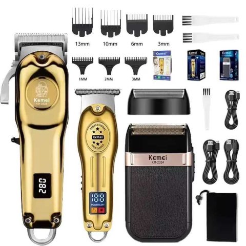 Kemei KM-2628 KM-678 KM-2024 Professional Electric Hair Clippers Beard Clipper Rechargeable Mens Shaver Hair Trimmer Kit MenXJ250604