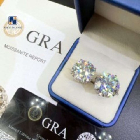 Large Size 4 Claws Ear 3mm-10mm Moissanite Sterg Unisex Lab Dia Stud for Women Men Gift Sier and Rose Gold Earrings