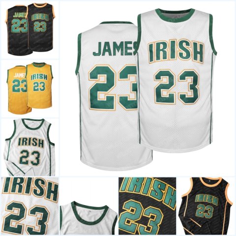 St. Vincent Mary High School Basketball Jerseys All Stitched White/Green/Yellow Men Sizes S-3XL