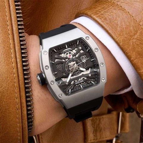 MEGIR Barrel Men&#039;s Mechanical Watch - Business Style, Automatic, Waterproof, Luminous - Hot Seller Watch