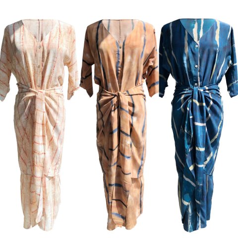 OC 469M80 New SPD Women&#039;s Casual Dresses European and American Niche Luxury Dress V-neck Dyed Silk Star River Printing