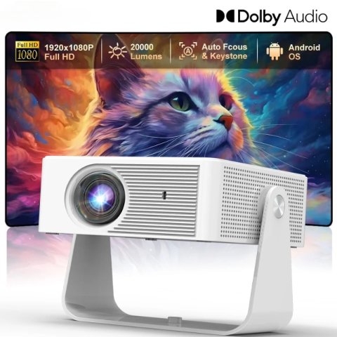 Ultra HD 4k Projector With Native 1080P 150 Lumens Home Theater Smart Android TV Daylight Beam Projectors 5G WIFI Projector