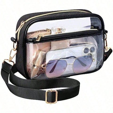 Stadium Approved Clear Purses For Women - Clear Crossbody Bag For Game Day Events / Sports