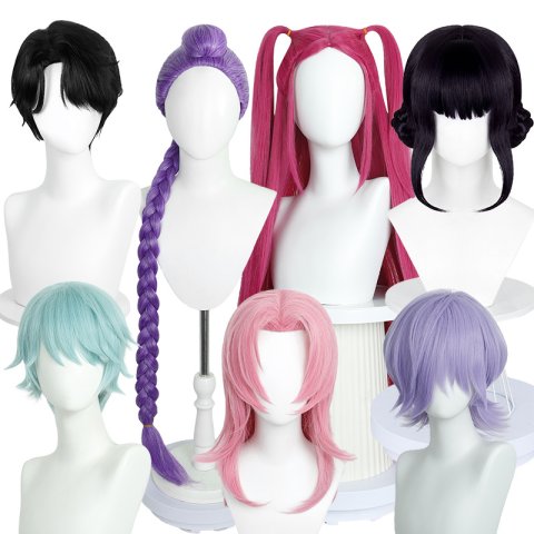Party Decoration k-pop Miracos wig Zoe Rumi simulation scalp top anime wig cosplay tool
