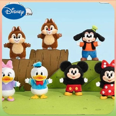 Disney Genuine Pop Mart Mickey Family Cute Together Keychain Series Blind Box Vinyl Doll Anime Figure Decoration customized Kid Gift W250512