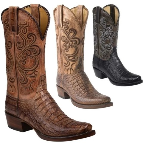 3 Color Fashion Men Women Retro Embroidered Cowboy PU Western Square Toe Boots Plus Size 3448 220720 241119