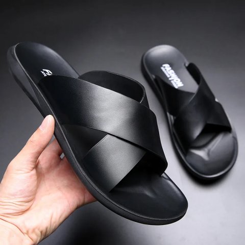 Big size Designer New Summer Fashion for Men Sandals Genuine Leather Simple Slipper Comfortable Cool Beach Shoes 5e7a Comtable 420