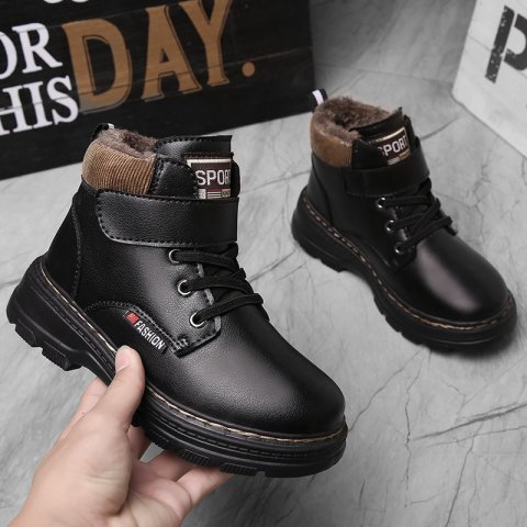 Boots Boy Winter shoes Kid Snow Boot Sport Children Shoes For Sneaker Warm Fur Ankle Fashion Leather toddler Shoe waterproof 220915