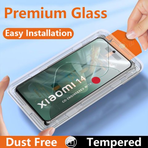 1-2PCS 8K Oleophobic Coating Dust Free Tempered Glass For Xiaomi 14T 14 13 12T Pro Easy Installation Full Cover Screen Protector