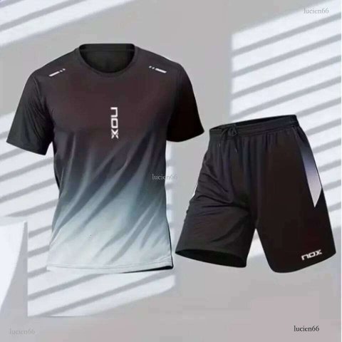 Nox Padel Tracksuit Summer Mens T-shirt And Shorts Tracksuit Breathable And Loose Tennis Tracksuit Running Training Wear 240918